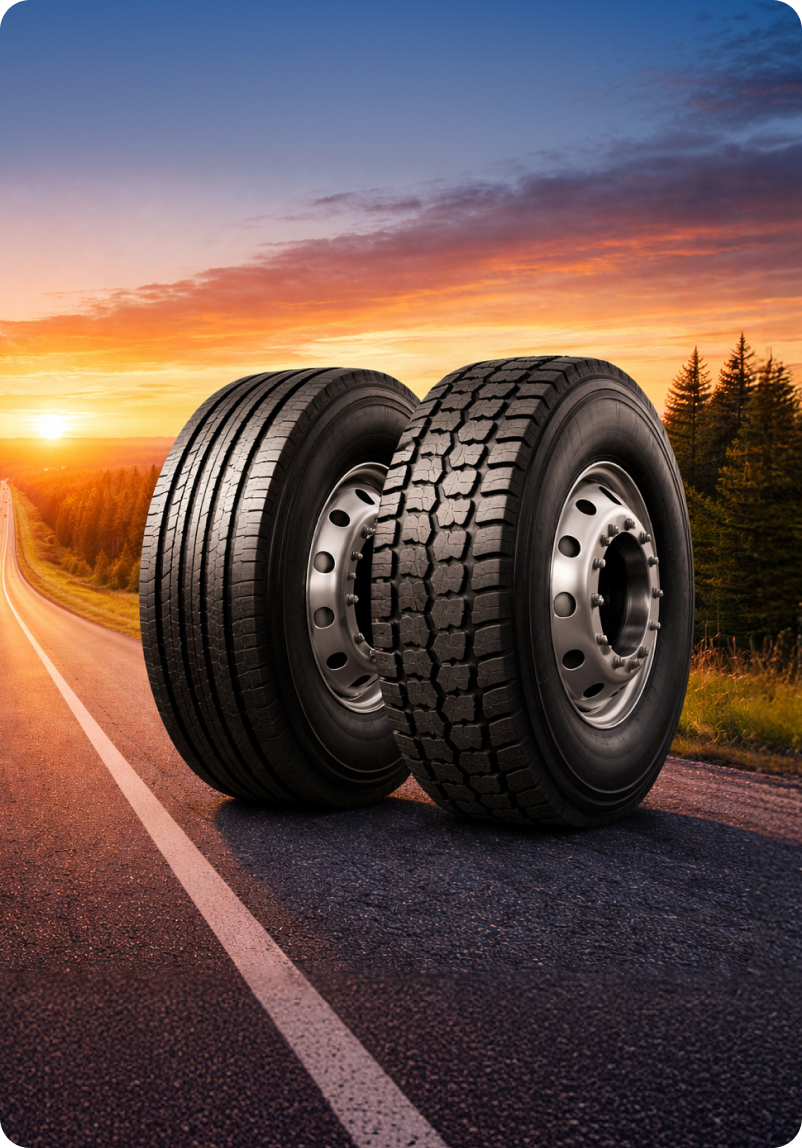 Pneus de Caminhão na Pista